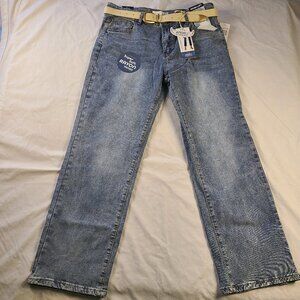 Angels Of Difference Jeans with Belt Women's 16/33 with 29" inseam Blue